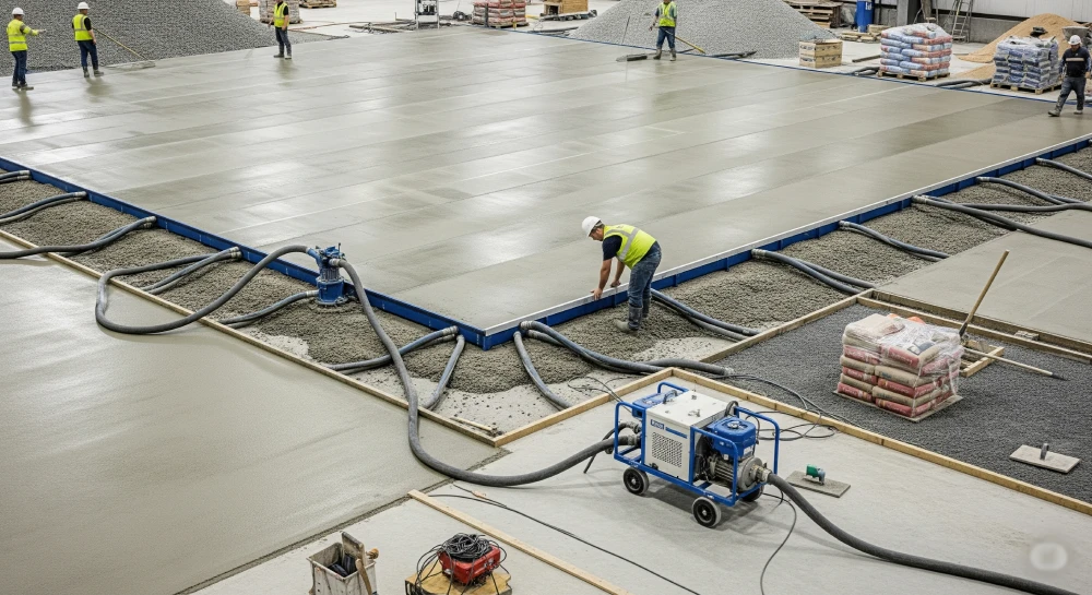 vacuum dewatered flooring